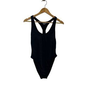 Calvin Klein X Fit Infinite Stretch One Piece Ribbed Black Swimsuit Lined Sporty